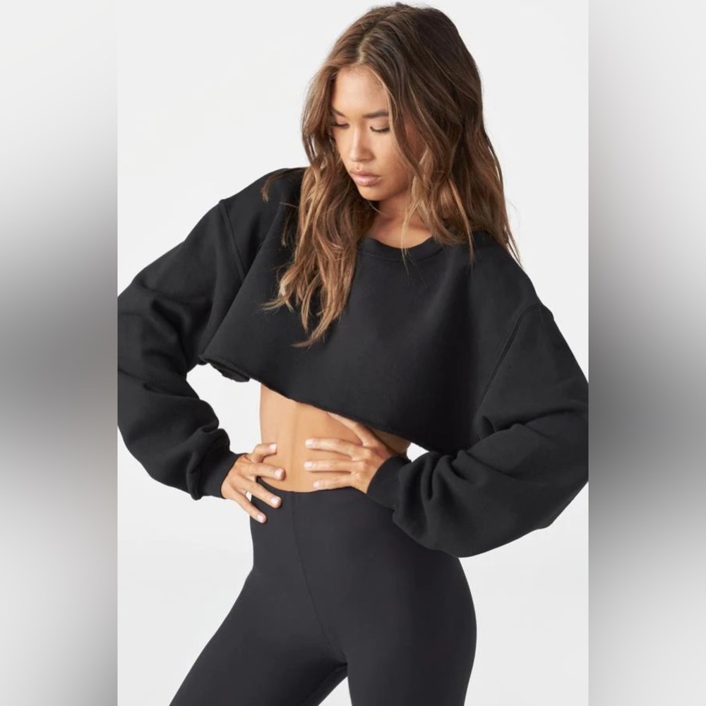 JOAH BROWN CUT OFF SWEATSHIRT BLACK